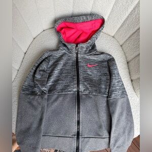 Nike Kids Gray Jacket with Pink Highlights